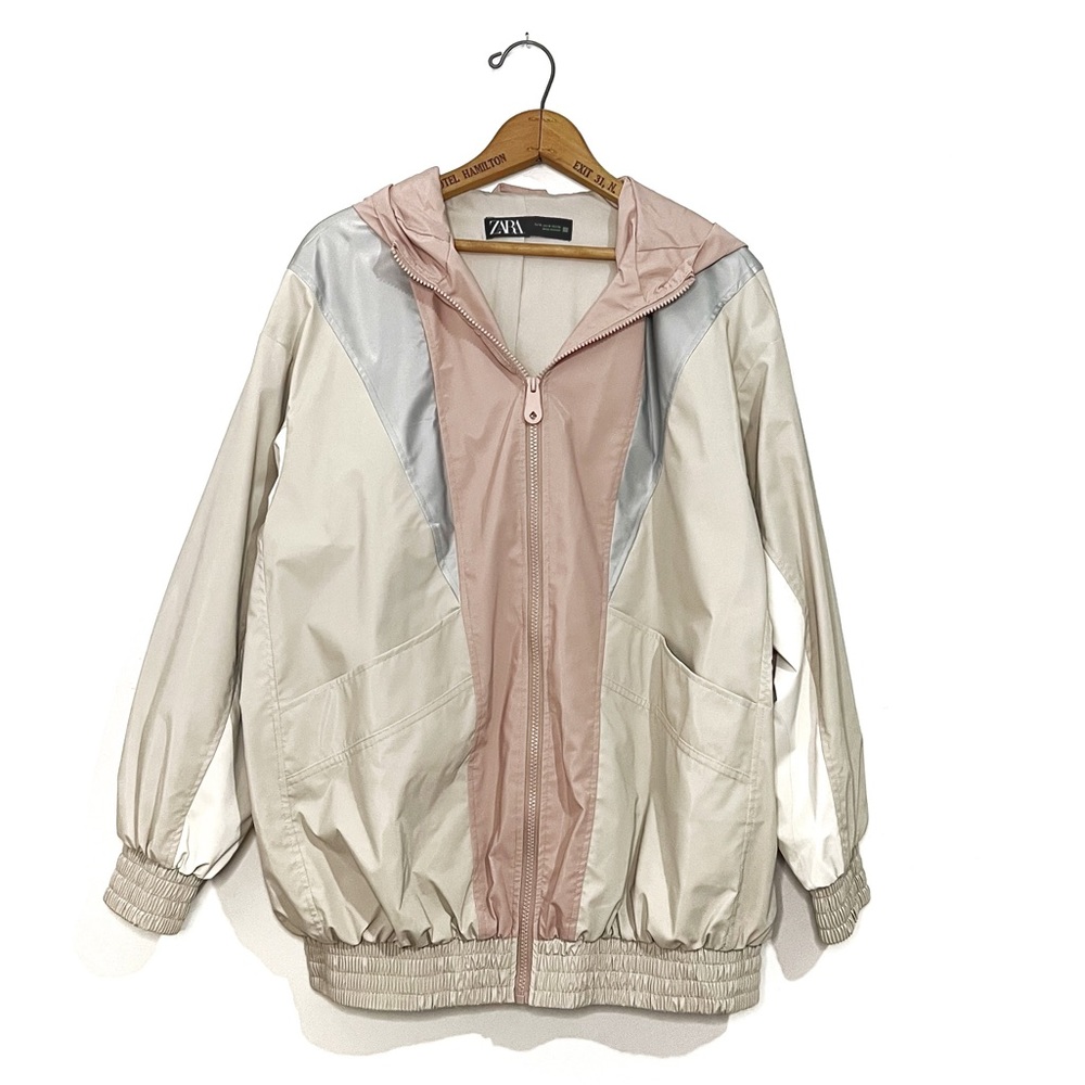 Zara Pink and Silver Rain Jacket